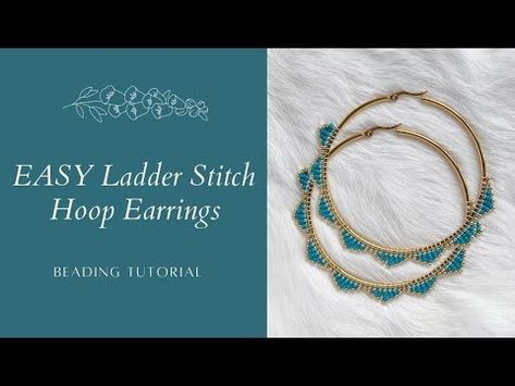 (248) EASY Ladder Stitch Hoop Earrings| Beading Tutorial - YouTube Beaded Hoop Earrings Tutorial, Hoop Earrings Tutorial, Earrings Tutorial, Ladder Stitch, Beading Tutorial, Earring Tutorial, Beaded Hoop Earrings, Beaded Hoops, Beaded Embroidery