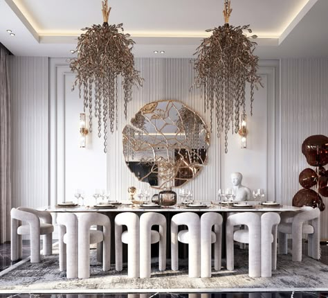 Interior Art Deco, Art Deco Style Interior, Dining Room Design Luxury, Luxxu Modern Design Living, Dinning Room Design, Luxury Dining Room, Luxury Dining, Room Interior Design, Elegant Dining