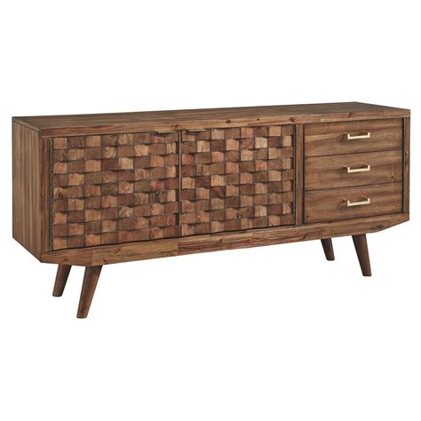 Signature Design by Ashley Chiladda 72 in. Extra Large TV Stand Large Tv Stand, Wooden Tv Stand, Large Tv Stands, Stylish Sideboards, Faux Panels, Wooden Tv, Wooden Tv Stands, Large Tv, Ashley Furniture Homestore