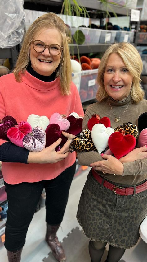 @maryalice.home stopped by the workshop to see the process of how our velvet hearts are made! Stay tuned for a Valentine’s Day giveaway… | Instagram Velvet Crafts, Faire Wholesale, Velvet Hearts, Heart Diy, Embroidery Hearts, Amazon Home Decor, Velvet Heart, I Love Heart, Amazon Handmade