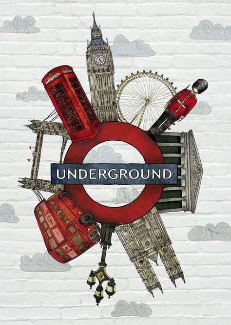 London London Illustration, London Baby, London Landmarks, City Of London, London Calling, London Underground, London Love, Clock Tower, London Art