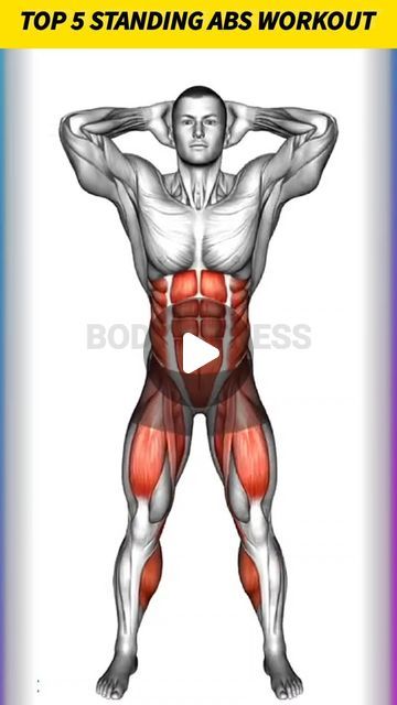 Standing Ab Workout, Quick Workout At Home, Gym Boy, Standing Workout, Standing Ab Exercises, Ab Core Workout, Standing Abs, Abs Workout Video, Abs And Cardio Workout