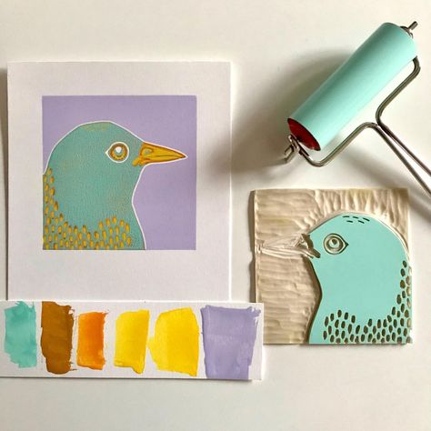 Suzanne Kruisdijk, Linoleum Prints, Bird Portrait, Instagram Planning, Textiles Design, Lino Printing, Linoleum Print, Leaving Room, Lino Print