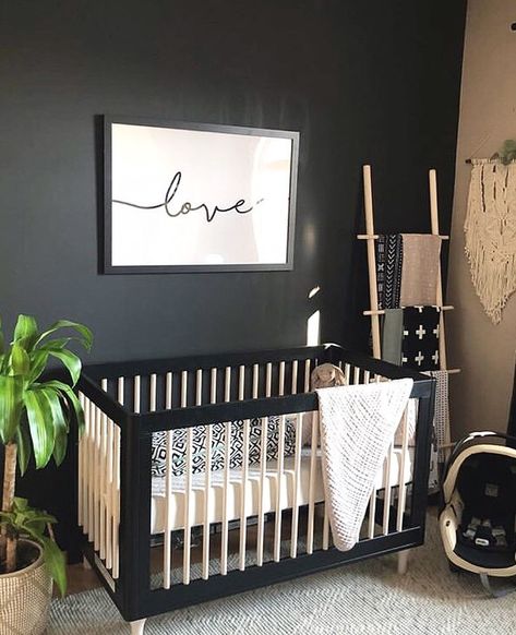 🌴nothing but love for this room 🖤 • #babyletto Lolly crib • ��� Baby Boy Nursery Room Ideas, Babyletto Lolly, Black And White Nursery, White Nursery, Baby Sleep Problems, Nursery Baby Room, Baby Bedroom, Baby's Room, Nursery Inspiration