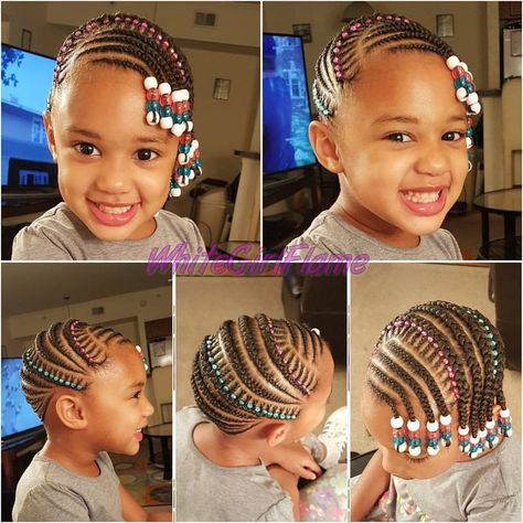 She’s too CUTE! 😍 @Regranned from @whitegirlflame - Hooked my girl up .. . . . #luvyourmane #Teamnatural #blackgirlmagic #NaturalHair #HairStyle #HealthyHairjourney #Curls #Kinks #Coils #Fro #Naturalista #BlackGirlsRock #NaturalChic #BlackGirl... Children Braided Hairstyles, Cute Braids For Kids, Braided Hairstyles Kids, Kids Braids With Beads, Hairstyle For Kids, Toddler Braids, Winter Hair Care, Kids Hairstyle, Cute Braids