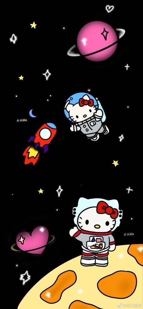 All Dark Wallpaper, Homescreen Wallpaper Aesthetic Iphone, Hello Kitty In Space, Hello Kitty Backgrounds Wallpapers, Hello Kitty Lockscreen Wallpaper, Five Star Wallpaper, Her Phone Wallpaper, Trill Wallpapers, Wallpaper Backgrounds Hello Kitty