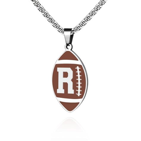 PRICES MAY VARY. 🏈【Unique Design】: This football necklace combines sport charm with initial letter, which is personalized and stylish. Choose your initial letter, or give this football gifts to your family or friends. Bring lucky and strength to you or him or her. 🏈【Inspirational Gift】: Come with a decent black flannel bag, This football initial necklace is great as Birthday, Thanksgiving Day, Valentine’s Day, Football Game Event, Christmas Gifts for yourself, your husband, father, son, boyfri Personalized Football Gifts, Football Necklace, Black Flannel, Birthday Thanksgiving, Personalized Football, Football Gifts, Father Son, Team Player, Necklace For Men