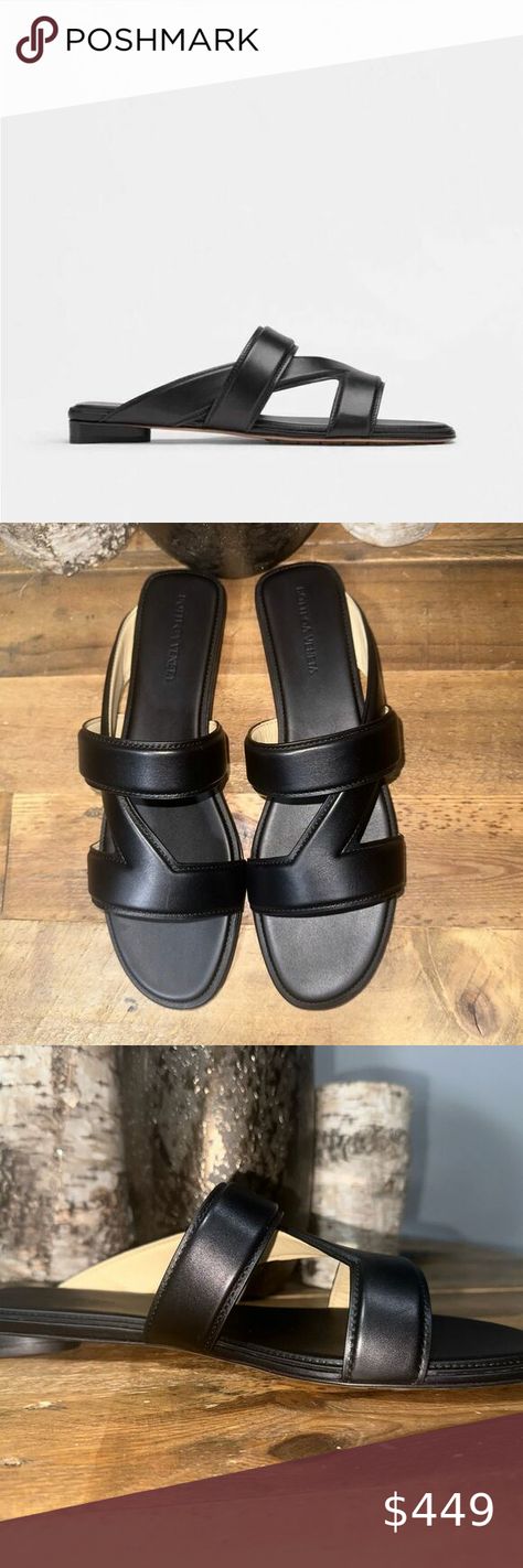 Bottega Veneta Band Sandals Bottega Veneta Shoes, Women's Slippers, Bottega Veneta, Open Toe, Clogs, The Beach, Black Leather, In Italy, Slippers