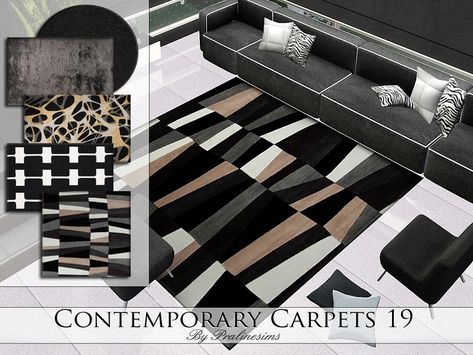 Pralinesims' Contemporary Carpets 19 Die Sims 4, Muebles Sims 4 Cc, Contemporary Carpet, The Sims 4 Packs, Sims 4 Expansions, Tumblr Sims 4, Sims 4 House Design, Sims 4 Teen, Sims 4 Cc Furniture