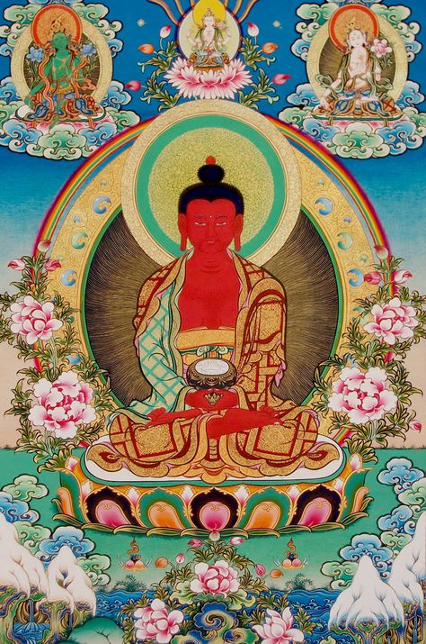 Amida Butsu, Saraswati Painting, Buddhist Stupa, Amitabha Buddha, Buddhist Philosophy, Om Mani Padme Hum, Buddha Sculpture, Thangka Painting, Spiritual Artwork