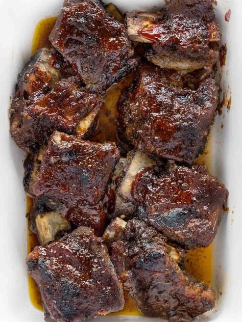 Oven Beef Ribs Fall Off The Bone, Barbecue Beef Ribs In Oven, Short Ribs Bbq Recipe, Barbecued Short Ribs, Oven Roasted Short Ribs, Bbq Braised Short Ribs, Bake Short Ribs In Oven, How To Make Short Ribs In The Oven, Short Ribs Of Beef Recipes