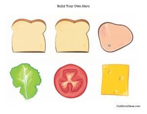 build my own hero sandwich handout Build A Sandwich Printable, Make A Sandwich Activity, Sandwich Printable, Build Your Own Sandwich, Build A Sandwich, My Own Hero, Arrow Of Light Plaque, Hero Sandwich, Wolf Scouts