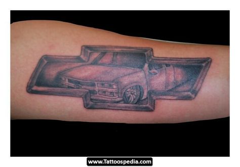 Chevy Chevy Bowtie Tattoo, Bowtie Tattoo, Chevy Tattoo, Black And White Flower Tattoo, Truck Tattoo, Ab Tattoo, Rip Tattoo, Chevy Bowtie, Heartbeat Tattoo