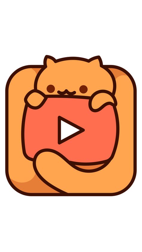 Cute Youtube Icon, Youtube Logo Art, Youtube Channel Profile Picture, Cute Youtube Logos, Youtube Logo Aesthetic, Cute Youtube Icons, Cat App Icon, Youtube Sticker, App Logo Design