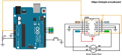 Stepper Motor Arduino, Arduino Stepper, Simple Circuit, Electrical Wiring Diagram, Motor Speed, Circuit Diagram, Stepper Motor, Electrical Wiring, Electric Motor