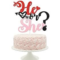 Valentines Day Gender Reveal, He Or She Cake Topper, He Or She Cake, Valentines Gender Reveal, Oh Baby Cake Topper, Gender Reveal Cupcakes, Gender Reveal Cake Topper, Halloween Cupcake Toppers, Boy Gender Reveal