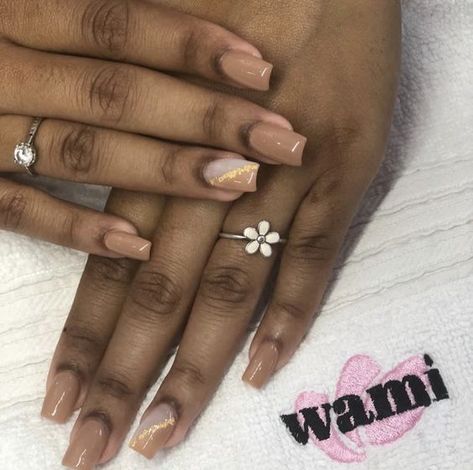 Elegant Nails Classy Simple, Short Brown Acrylic Nails, Simple Nude Nail Designs, Classy Work Nails, Square Short Nails Ideas, Work Nails Professional, Neutral Nails Acrylic, Neat Nails, Gel Nails French