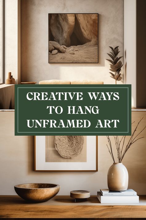 Want to add that extra charm to your home decor? Check out these 20 creative ideas for hanging unframed art! From stacking pieces creatively to using everyday objects, each suggestion will inspire you to think outside the box. Embrace the beauty of unframed art in unique ways, turning any blank wall into a stunning gallery. Not only will you enhance your space, but you'll also make it feel more personal and inviting with diverse styles of decor. Perfect for any room in your home! Displaying Artwork In Home, Art Hanging Ideas, Art Hanging System, Galley Wall, Vintage Ladder, Large Artwork, Poster Hanger, How To Hang, Statement Art