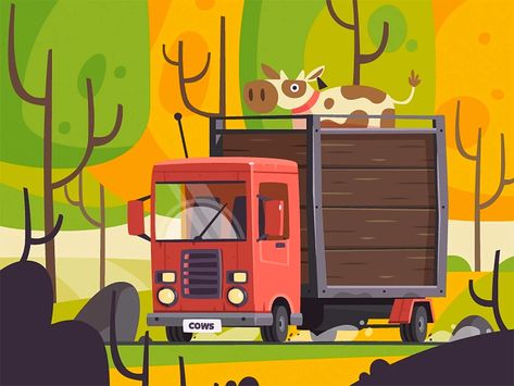 Cool Illustrations by Dmitrij Gladkij - Inspiration Grid | Design Inspiration Truck Animation, Cartoon Truck, Maps Design, Truck Illustration, Manga Ideas, Draw Manga, Motion Graphics Inspiration, Game Ui Design, Car Driving