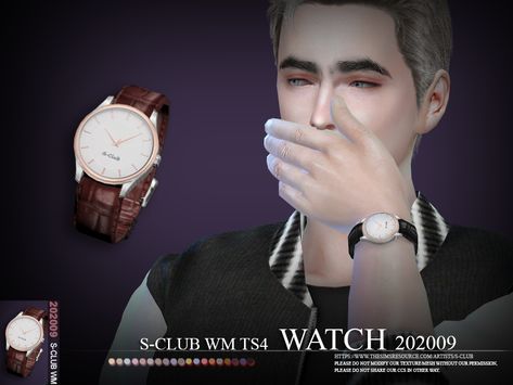 S-Club ts4 WM Watch 202009 Watch Cc Sims 4, Sims 4 Cc Male Watch, Sims 4 Cc Male Bracelet, Male Cc Accessories, Ts4 Accessories Cc Male, Ts4 Watch Cc, Sims 4 Male Watch, Sims 4 Male Necklace, Male Cc Clothes