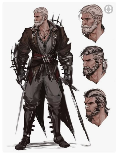 Dual Swords, Hairstyles Male, Workout Man, 다크 판타지, Male Character, Dungeons And Dragons Characters, Dnd Art, Character Design Animation, Fantasy Warrior