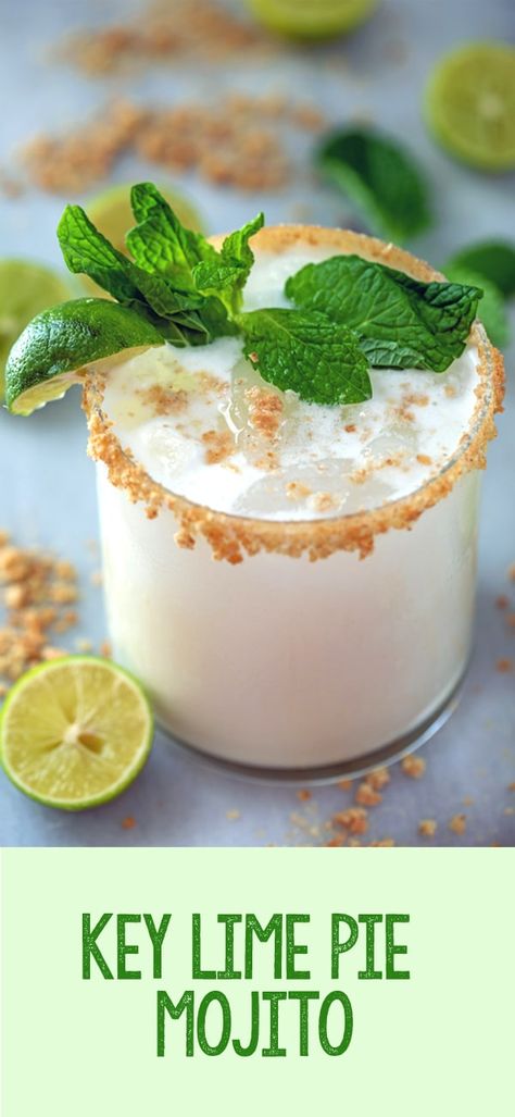 Coconut Margarita, Mint Simple Syrup, Key Lime Juice, Mojito Recipe, Summer Cocktail, Lime Pie, Key Lime Pie, Irish Cream, Graham Cracker