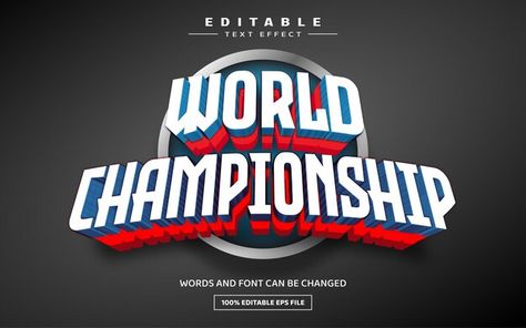 Championship Logo, Sport Bar, Effect Template, Commercial Use Fonts, Selling Photos Online, 3d Text, Font Names, Sports Bar, Text Effect