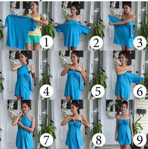 Men's Tee Shirt into Dress | How to make t shirt into a dress Robe Diy, Creative Life Hacks, Life Hacks Every Girl Should Know, Hacks Every Girl Should Know, Mode Tips, Diy Vetement, Kleidung Diy, Ropa Diy, Creation Couture