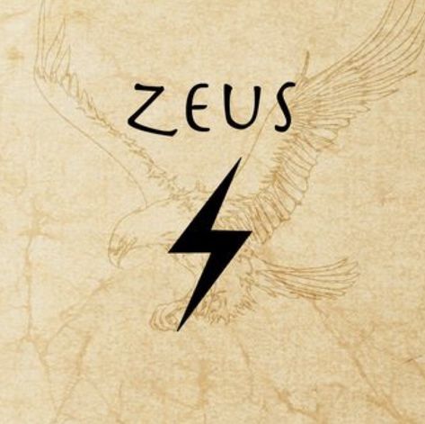 Greek Mythology Olympus, Greek Mythology Percy Jackson, Percy Jackson Zeus, Zeus Symbol, Greek Art Tattoo, Percy Jackson Heroes Of Olympus, Greek God Tattoo, Zeus Tattoo, Goddess Symbols