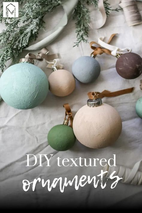 Budget-friendly brilliance! Learn how to turn Dollar Tree ornaments into matte masterpieces for the holidays. Dollar Tree Ornaments, Textured Ornaments, Apple Barrel, Mercury Glass Ornaments, Dollar Store Christmas, Ornament Tutorial, Glitter Ornaments, How To Make Diy, Beaded Ornaments