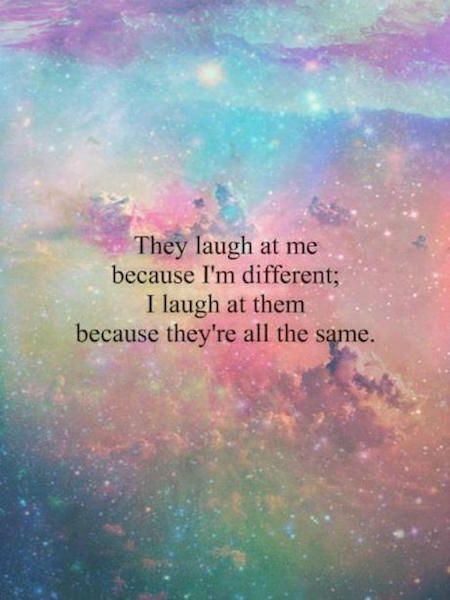 Don’t be afraid to be different. Be your own self always. Don’t let people discourage you.  Be different if you wish and stand out like the brightest star in the sky. Like if don’t care that your different because you are yourself!  #positivemindset #positivevibes #positivity #dailyquotes #inspiration #motivation #InspirationalQuotes #MotivationalQuotes #health #wealth #love #happiness #peace #dreams #goals #success Inspirerende Ord, Bohol, Silver Lining, Quotable Quotes, Amazing Quotes, Infj, Beautiful Quotes, Cute Quotes, The Words