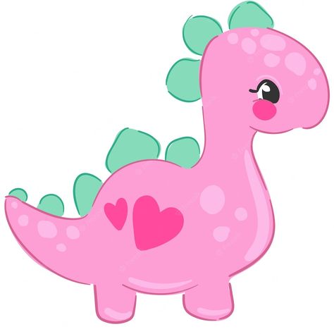 Premium Vector | Hand drawn cute dinosaur girl isolated on white background vector cartoon character kids summer spring print Childrens Wall Decals, Cute I Love You, Dinosaur Silhouette, Dinosaur Posters, Dinosaur Wallpaper, Clip Art Library, Clip Art Pictures, Pink Dinosaur, Dinosaur Theme Party