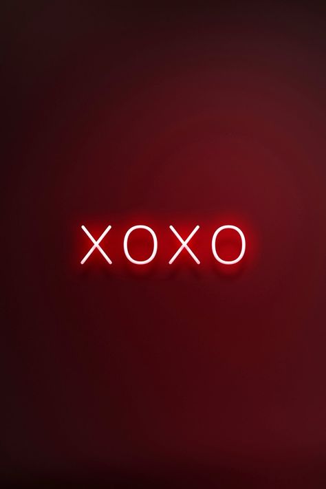 Glowing XOXO neon typography on a red background | free image by rawpixel.com / Namcha Collage Rainbow, Neon Rouge, Neon Typography, Photographie Indie, Red Quotes, Red Aesthetic Grunge, Red And Black Wallpaper, Dark Red Wallpaper, Neon Quotes