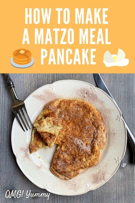 This matzo meal pancake, also called a bubula (bubuleh), is a simple and comforting dish to make for Passover or all year long. My bubbe says so! #Passover #pancakes #matzo #matzomeal #bubbe #bubula #bubuleh #Passoverrecipes #kosherforpassover Matzah Meal Pancakes, Passover Pancakes, Matzo Meal Pancakes, Passover Ideas, Passover Food, Passover Meal, Jewish Foods, Savory Breakfast Recipes, Best Pancake Recipe