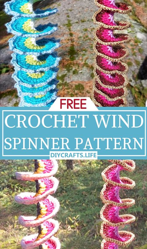 Crochet Spinner Ornament Patterns For Ultimate Decorations - DIY Crafts Crochet Wind Spinner, Crochet Netting, Leftover Yarn Project, Spiral Crochet Pattern, Wind Spinners Diy, Yarn Projects Crochet, Spinners Diy, Flower Spinner, Christmas Crochet Blanket