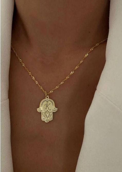 Handmade Hamsa necklace, 925 sterling silver necklace, Fatima hand pendant, Personalized initial jewelry, Special Gift, Protection jewelry Fatima Hand, Hand Pendant, Protection Jewelry, Hamsa Necklace, Hand Of Fatima, Initial Jewelry, 925 Sterling Silver Chain, Personalized Initials, Sterling Silver Necklace