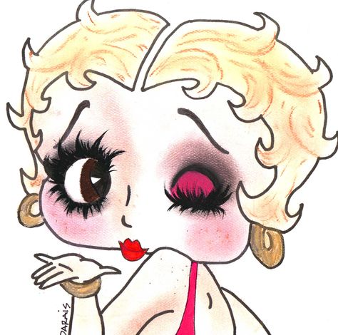 Blonde betty Blonde Betty Boop, Betty Boop Makeup, Betty Boop Tattoos, Lips Color, Barbie Basics, Face Charts, Makeup Face Charts, Betty Boop Cartoon, Betty Boop Pictures