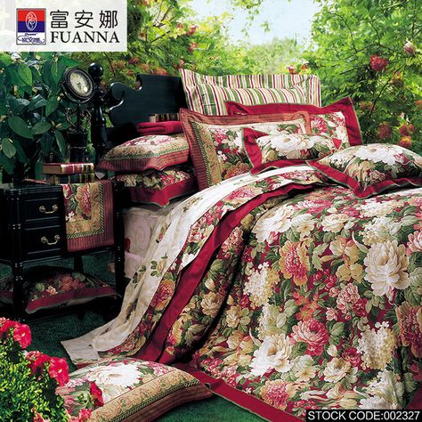 FUANNA Designer bedding bed set 4pcs duvet quilt duvet cover queen king Size pillow covers cotton bed sheets Free Shipping SNWQ Floral Bedding Sets, Cotton Bedsheets, Floral Bedding, Chic Flowers, Flat Bed, Bed Sets, Quality Bedding, Cotton Bedding, Bed Sheet