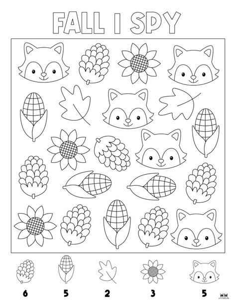 Celebrate and learn about the beautiful fall season with these fun Fall I Spy Printables. All pages can be printed from home. 100% FREE! I Spy Autumn Free Printable, I Spy Printables For Kids Free, Fall Printables Free, Tea Activities, Free Fall Printables, Easy Toddler Activities, Free Coloring Sheets, Easy Toddler, Fall Coloring Pages