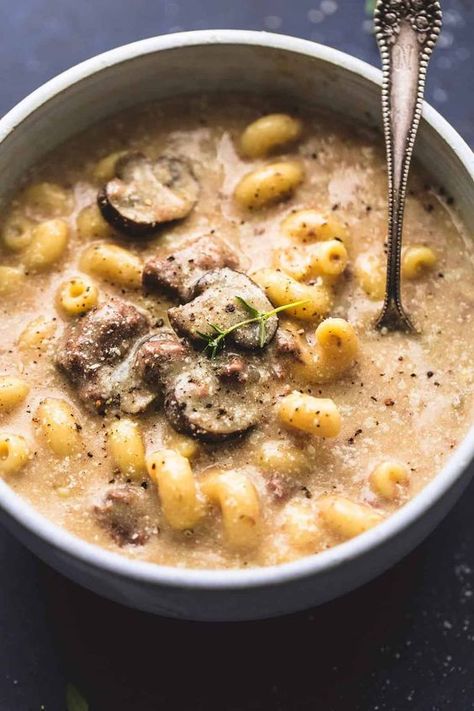 Beef Stroganoff Soup Recipe, Beef Stroganoff Soup, Stroganoff Soup, Crockpot Recipes For Two, Slow Cooker Beef Stroganoff, Instant Pot Soup Recipes, Stroganoff Recipe, Cream Of Mushroom Soup, Cream Of Mushroom