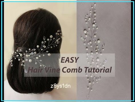 Easy Diy Bridal Hair, Diy Hair Vine, Diy Bridal Hair, Comb Headband, Hair Pins Diy, Vine Headband, Gold Bridal Hair Comb, Headband Diy, Bead Hair