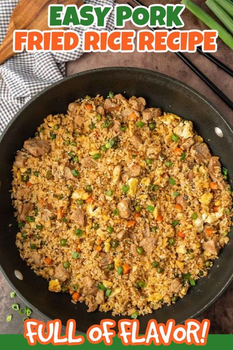 Pork Fried Rice Easy, Pork And Rice Recipes, Pork Fried Rice Recipe, Fried Rice Recipe Easy, Fried Rice With Egg, Pork Fried Rice, Leftover Pork, Pork Stir Fry, Chinese Cooking Recipes