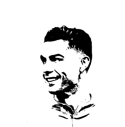 Ronaldo Stencil Art, Cr7 Tattoo Ideas, Ronaldo Art Drawing, Ronaldo Black And White, Cr7 Drawing, Cr7 Tattoo, Ronaldo Tattoo, Cr7 Art, Ronaldo Drawing