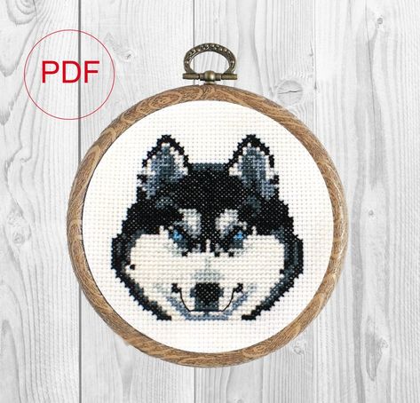 Husky Cross Stitch, Dmc Color Palette, Husky Cross, Hama Beads, Cross Stitch Pattern, Pdf Pattern, Stitch Pattern, Pdf Download, Embroidery Patterns