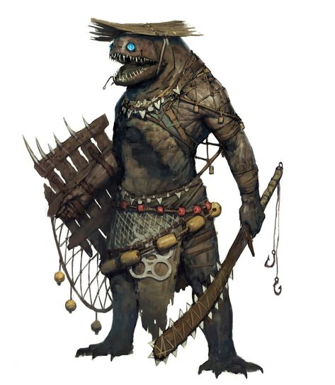 Fish Warrior, 다크 판타지, Monster Concept Art, Fantasy Races, Dungeons And Dragons Characters, Dnd Art, Fantasy Monster, Monster Design, Creature Concept Art