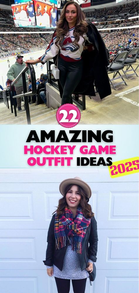 Elevate your game day style with these cool hockey game outfit ideas. From casual to chic, find your perfect match for the rink and beyond. Anaheim Ducks Outfit, Outfits To Wear To A Hockey Game, Hockey Game Outfits For Women, Game Outfit Ideas, White Striped Shirt Outfit, Hockey Game Outfit, Oversized Jersey, Game Outfit, Blue Jean Outfits