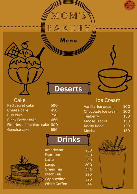 A menu is a list or a display of the food and drink items that are available for purchase at a restaurant, cafe, or any food service establishment. Menus typically include descriptions of the dishes or beverages, their prices, and may also include information about the ingredients, preparation methods, or dietary restrictions. In some cases, menus may also offer options for customization or modifications to suit the customer's preferences or requirements. Musk Deer, Play Menu, Menu Board Restaurant, Advertisement Board, Cafe Idea, Cafe Pictures, Coffee Shop Menu, Dessert Items, Camping Inspiration