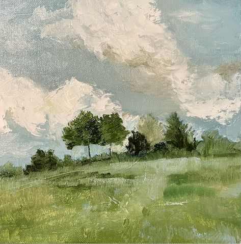 oil painting Oil Landscape Paintings Simple, Hill Painting Acrylic, Easy Vintage Painting Ideas, Macbook 2024, Beats Aesthetic, Hill Painting, Easy Landscape Paintings, Landscape Art Painting, Spring Painting