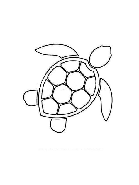 Beachy Drawings, Easy Turtle Drawing, Turtle Outline, Turtle Sketch, Sea Turtle Drawing, Drawing Hacks, Ocean Drawing, Desain Tote Bag, Summer Drawings