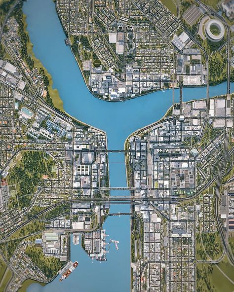 City Skylines Game, City Maps Design, City Grid, Fantasy City Map, Urban Design Architecture, Cities Skylines, Urban Design Plan, City Skyline Art, City Layout